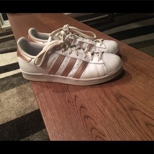 Adidas Women’s Rose Gold Superstar Shell Toe Shoes